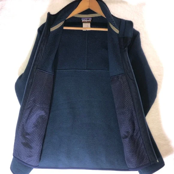 Patagonia Men’s Synchilla Full Zip Fleece Jacket size Lg Navy pockets #25395 - Picture 6 of 14